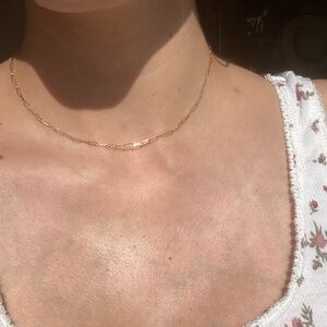 14k gold Small Paperclip Chain “16 inch